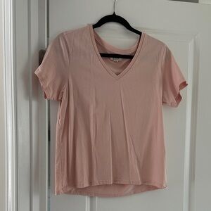 Pact Light Pink V-Neck Short Sleeve Tee